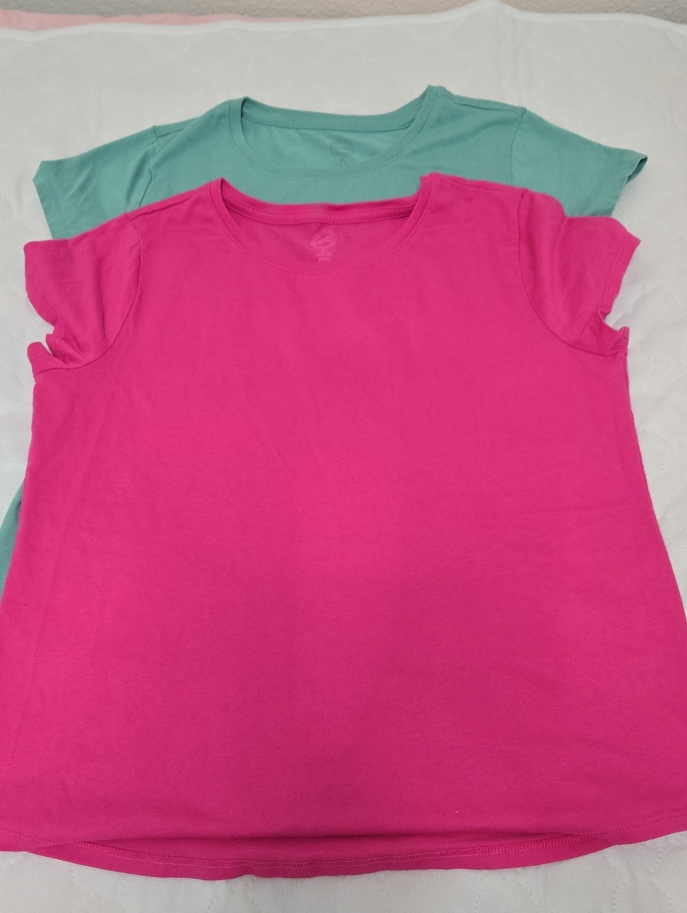 Wonder Nation Bright Pink & Mint Short-Sleeve Tee Set (XL 14-16 Plus)
